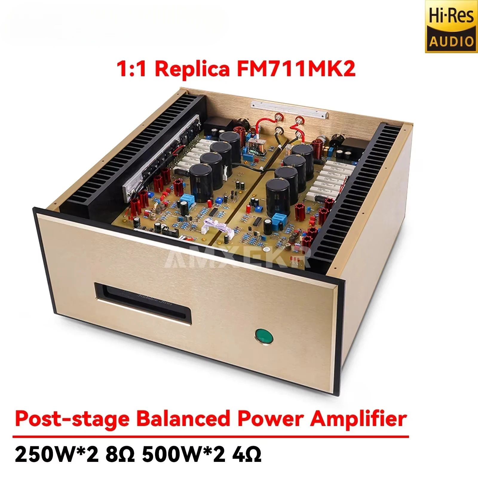 1:1 Replica FM711MK2 Swiss Famous Circuit 250W Power Amplifier HiFi Balanced Post Amplifier Home Audio Speaker Protection