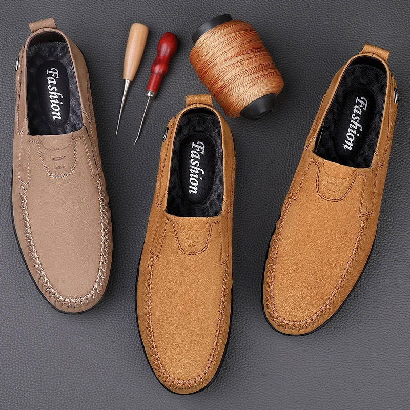 Golden Sapling Elegant Men\'s Casual Shoes Genuine Leather Loafers Leisure Flats Fashion Formal Party Footwear Business Shoes Men