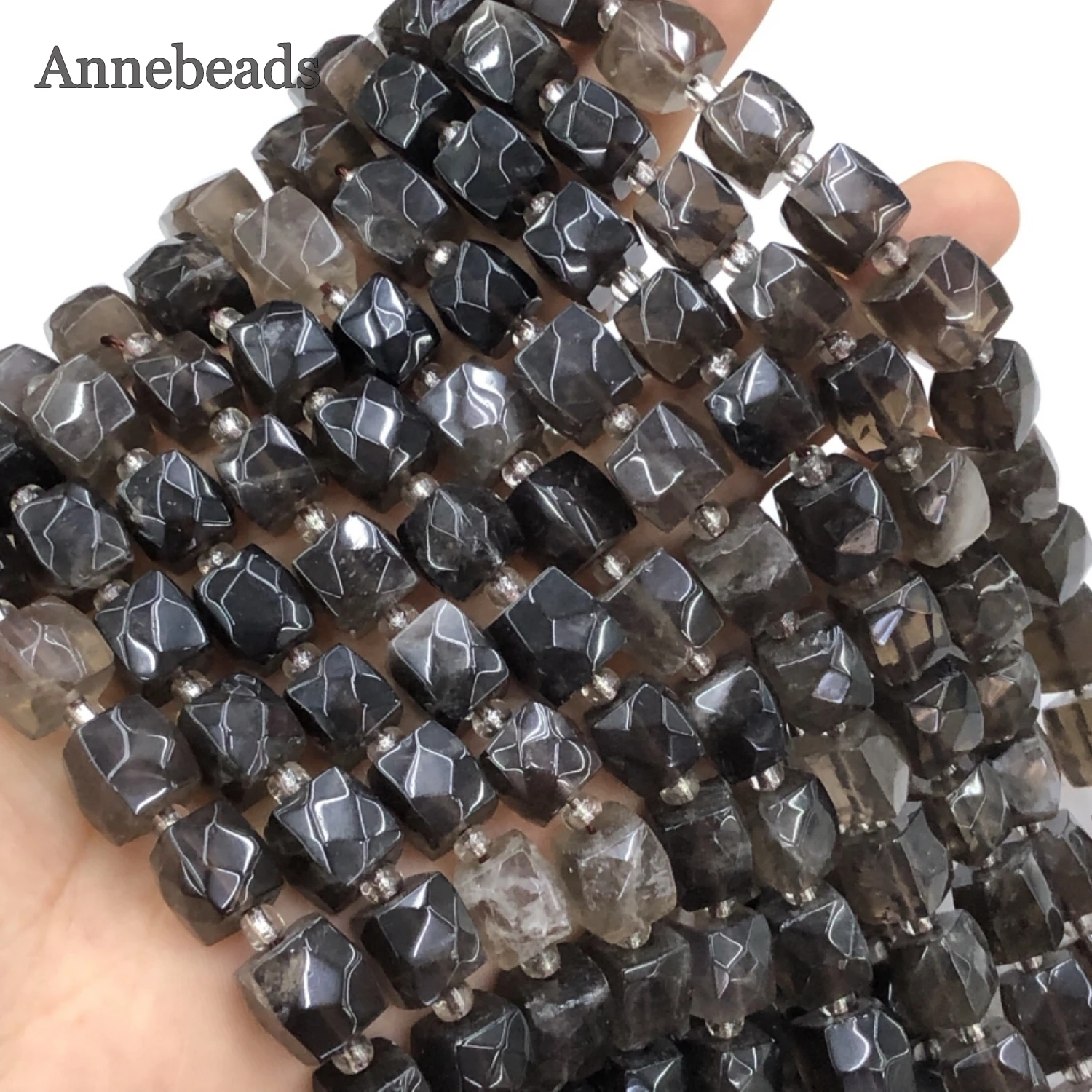 Natural Cube Faceted Smoky Quartzs Loose Square Crystal Beads For Jewelry Making Diy Minerals Bracelet Necklace Accessorise