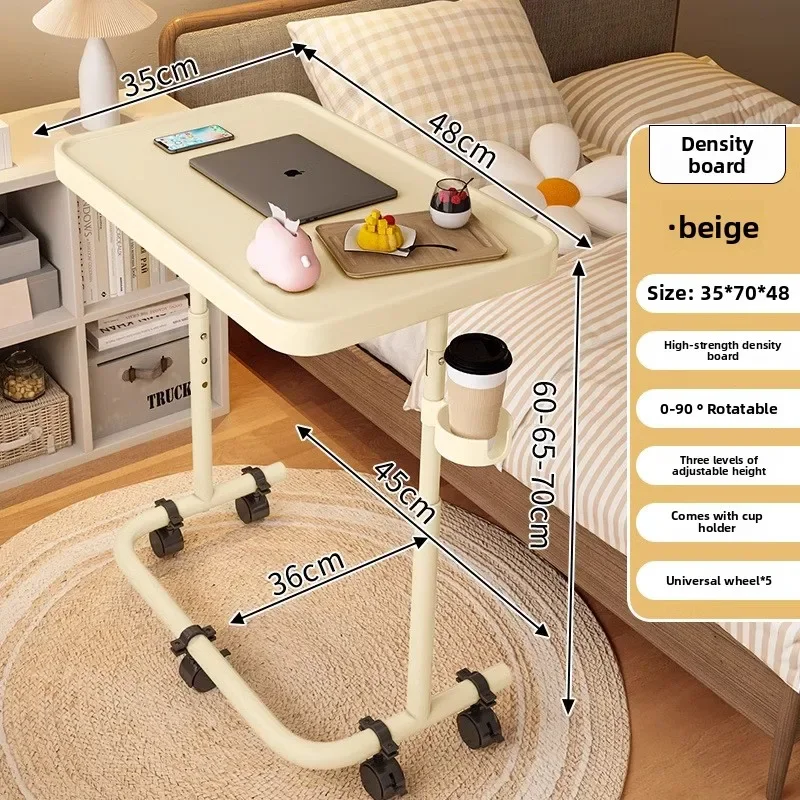 Household GoodsBedside Table Removable Folding Computer Table Lifting Desk With Wheels Small Desk Living Room Sofa