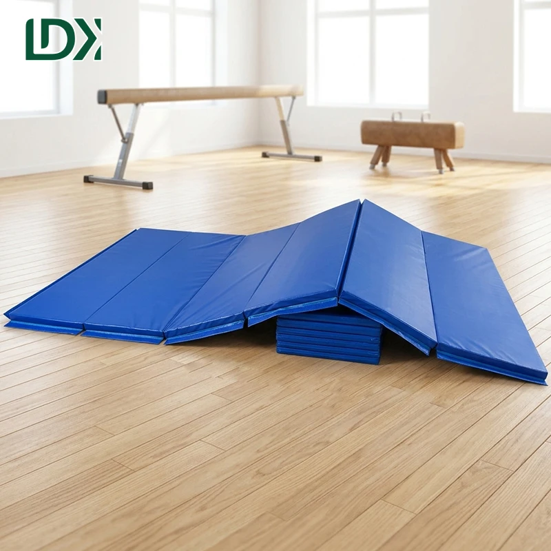 LDK 6 Panel Tumbling Folding Floor Mat Gymnastics Kids Equipment Mat Exercise Gym Mat with Velcro