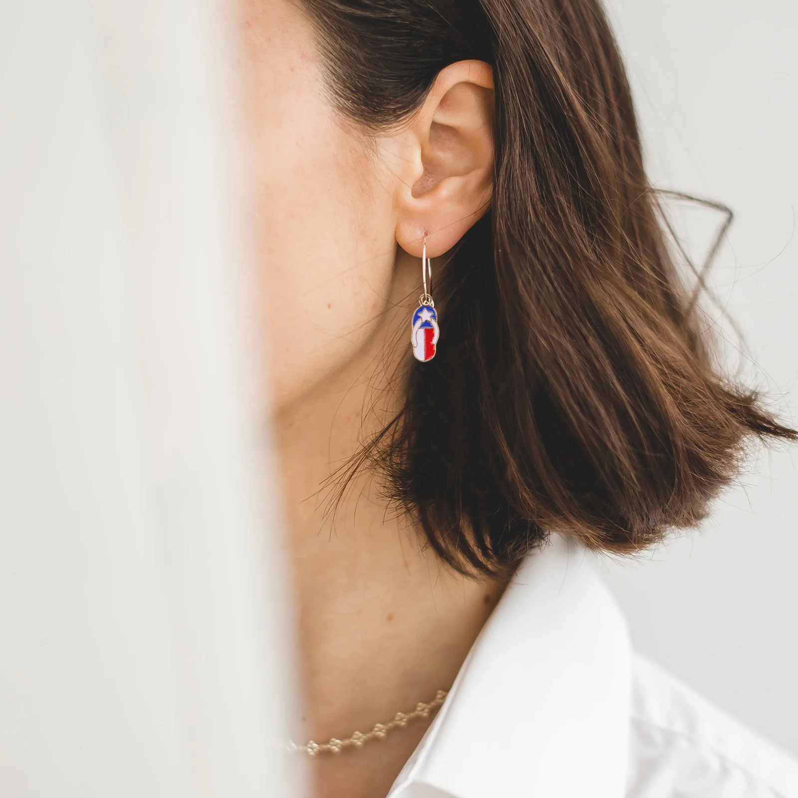 48 pezzi in lega di zinco con bandiera americana, ciondoli, risultati di gioielli creativi per orecchini fai da te, bracciali, collane, forniture artigianali