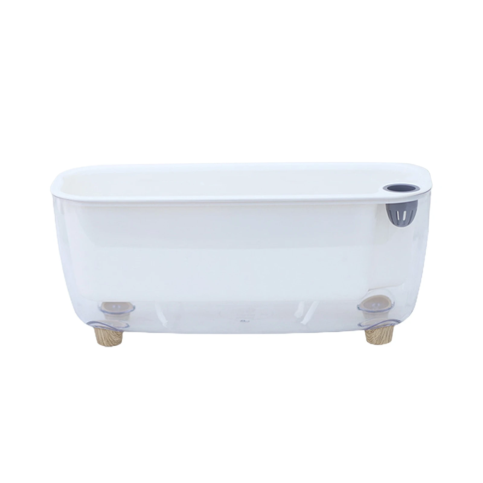 Self Watering Planter Pot with Absorbent Cotton Rope Clear Plastic Indoor Flower Pot
