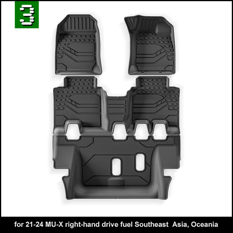 

For ISUZU MU-X 2021-2024 Car Trunk Mat TPE Foot Mats All Weather Anti-Slip Rear Trunk Pad Cargo Liner Anti Dirty Pads