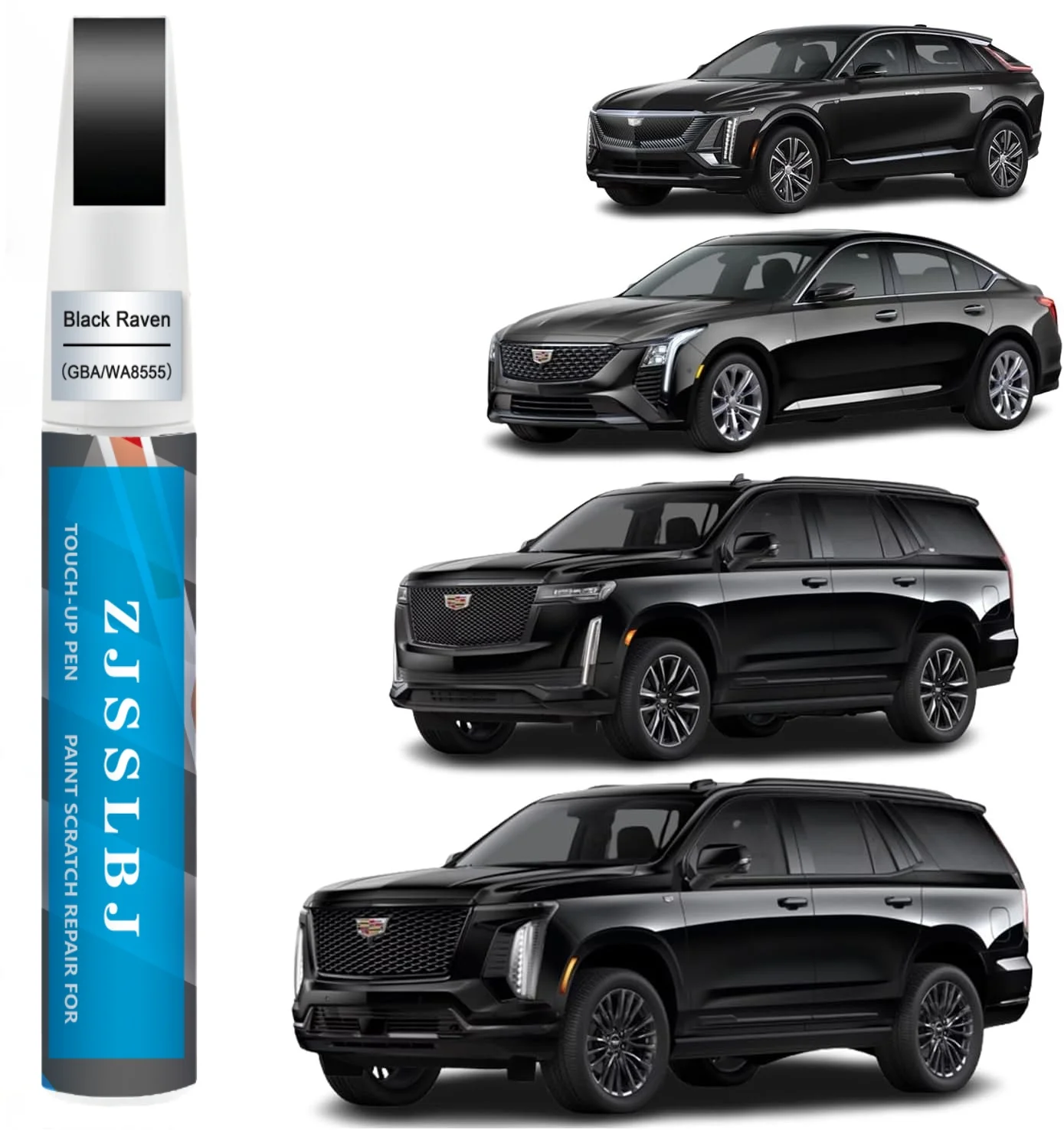 

Car Touch Up Paint(Black Raven(GBA/WA8555)) for Cadillac, Car Paint Scratch Repair Kit, Quick & Easy Solution to Repair, 2 in 1