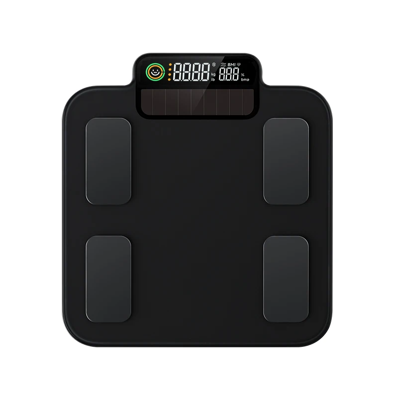 Unique Smart Intelligent Solar Weighing Scale VA Colorful Digital Display Body Fat Scale Featuring Electronic Solar Charging