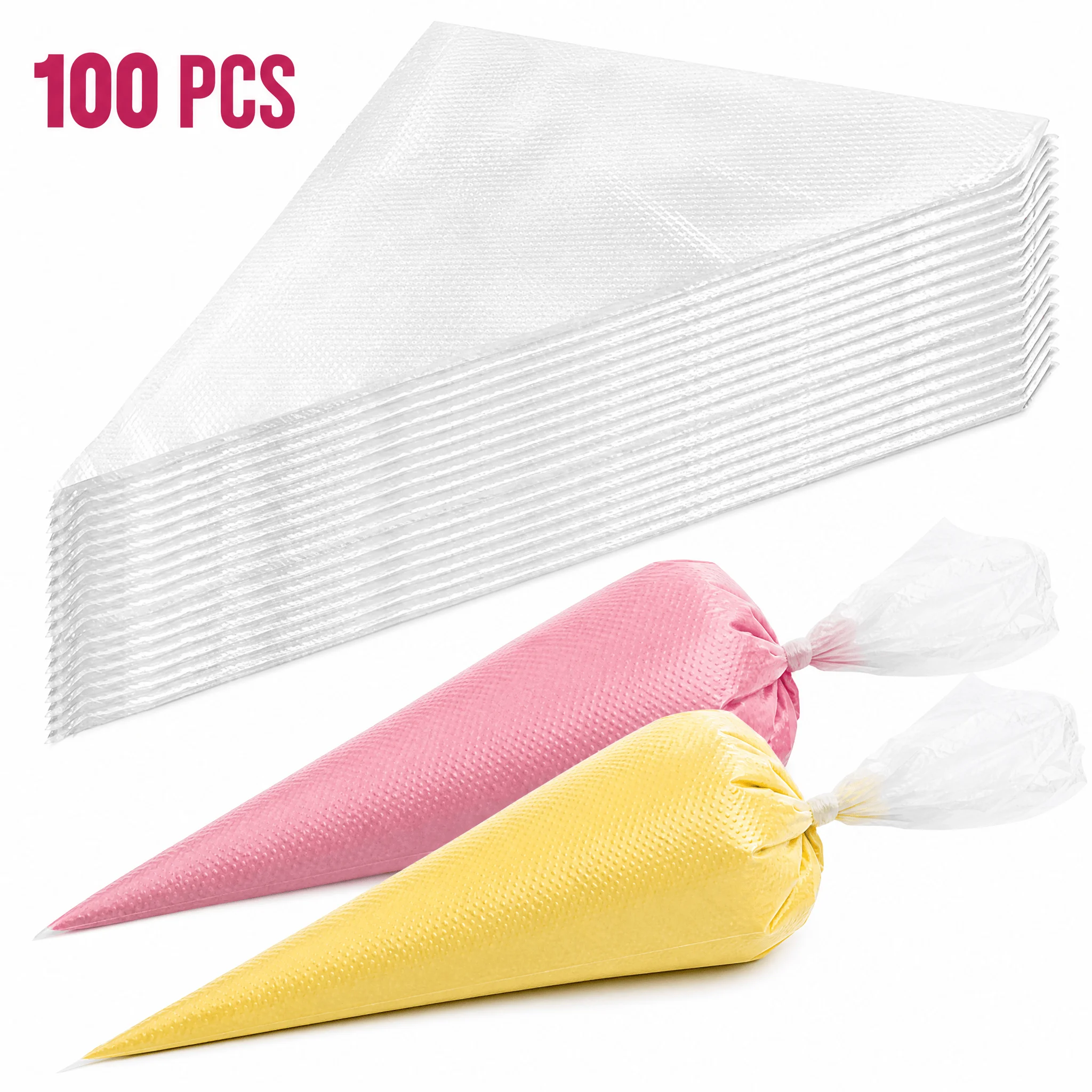 100 Pcs Disposable Piping Bags, Non-Slip Pastry Icing Bags for Cake Decorating