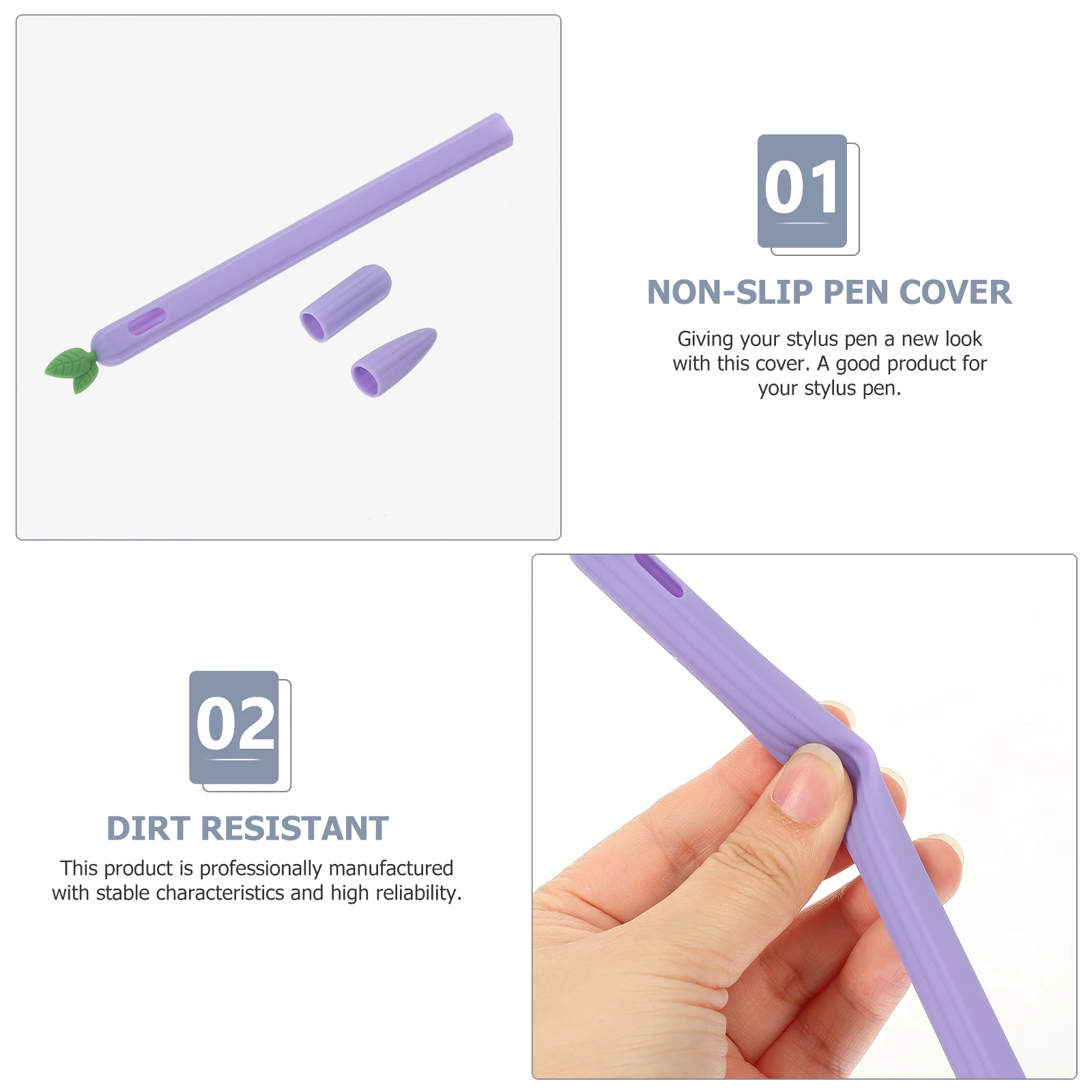 

Durable Silicone Pencil Sleeve Nonslip Grip Decorative Stylus Cover For Apple Pencil 2 Touch Pen Accessory