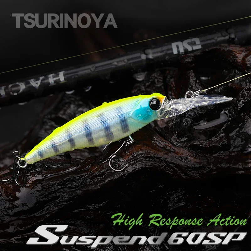 TSURINOYA Max 3,7 m 60 SP 5,7 g Aussetzung Minnow Angelköder Explorers SHAD Weitwurf Harter Köder für Hechtbarsch Chub Jerkbait