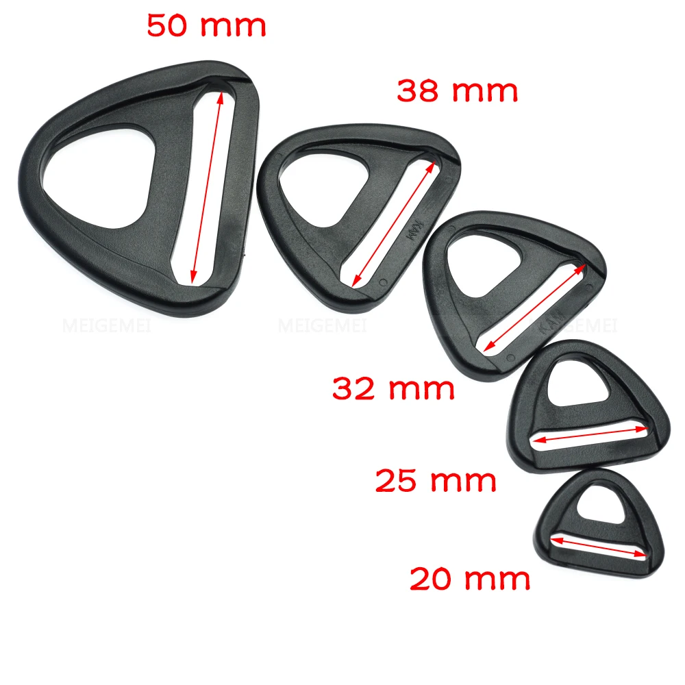 10pcs Plastic D-Ring Loop Insert Buckle Webbing Adjuster With Bar Swivel Clip Backpack Straps Webbing 20mm 25mm 32mm 38mm 50mm