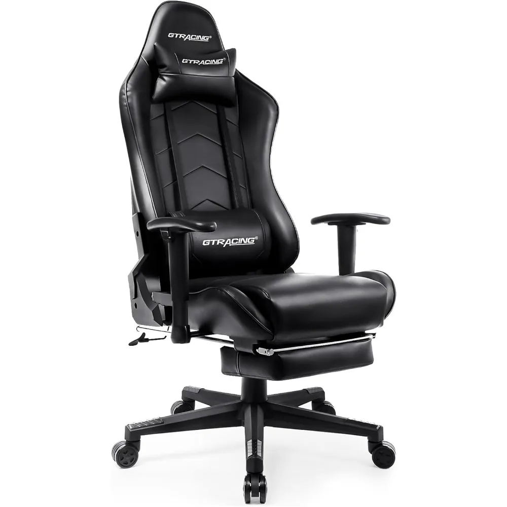 

Gaming Chair with Footrest Big and Tall Gamer Chair Heavy Duty Adjustable Recliner with Headrest Lumbar Support Cushion Chair