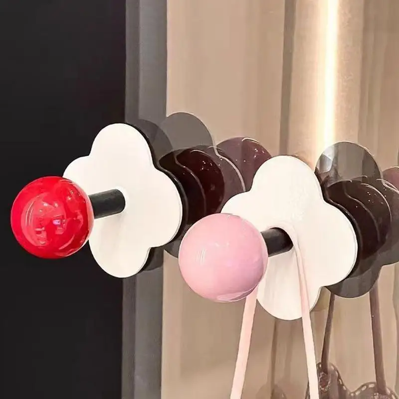 

No Drill Hooks Strong Adhesive Flower Shaped Stick On Hooks Holder storage Rack For Keys Jewelry Hats And Other Small Items