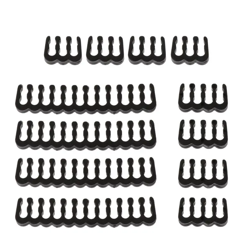 12Pcs PP Cable Comb /Clamp /Clip /Dresser For 2.5-3.0 mm Cables Black 6/8/24 Pin