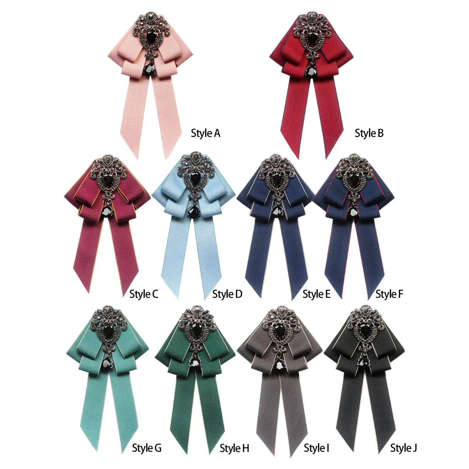 Pre Tied Bow Tie Clothes Decoration with Long Ribbon Brooch Pin Girls