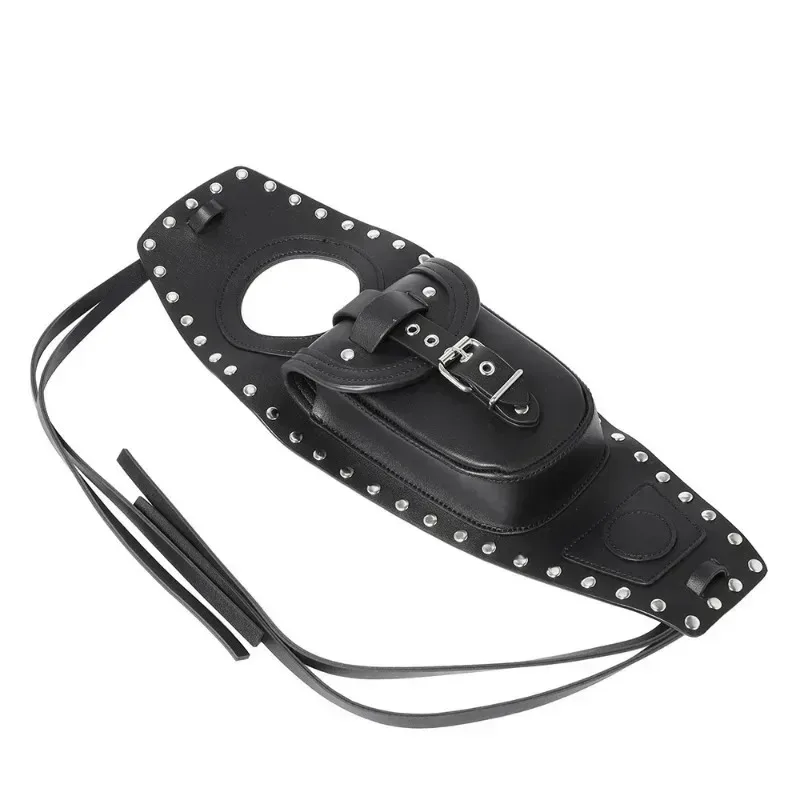 

1pcs for Sportster XL883 X48 1200 PU Leather Black Motorcycle Fuel Tank Cover Panel Pad Bib Bag Pouch New