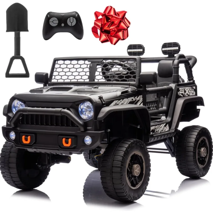 Brinquedos de passeio de 24 V para crianças grandes, passeio de 2 lugares em carros com 4WD/2WD comutável, assento de 20 ''de largura, passeio em caminhão com controle remoto, 4