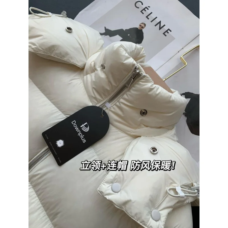 G 121219 ~Jiangnan Puff Series Samsung95White Duck Down Chaqueta con capucha de longitud media adelgazante de alta calidad