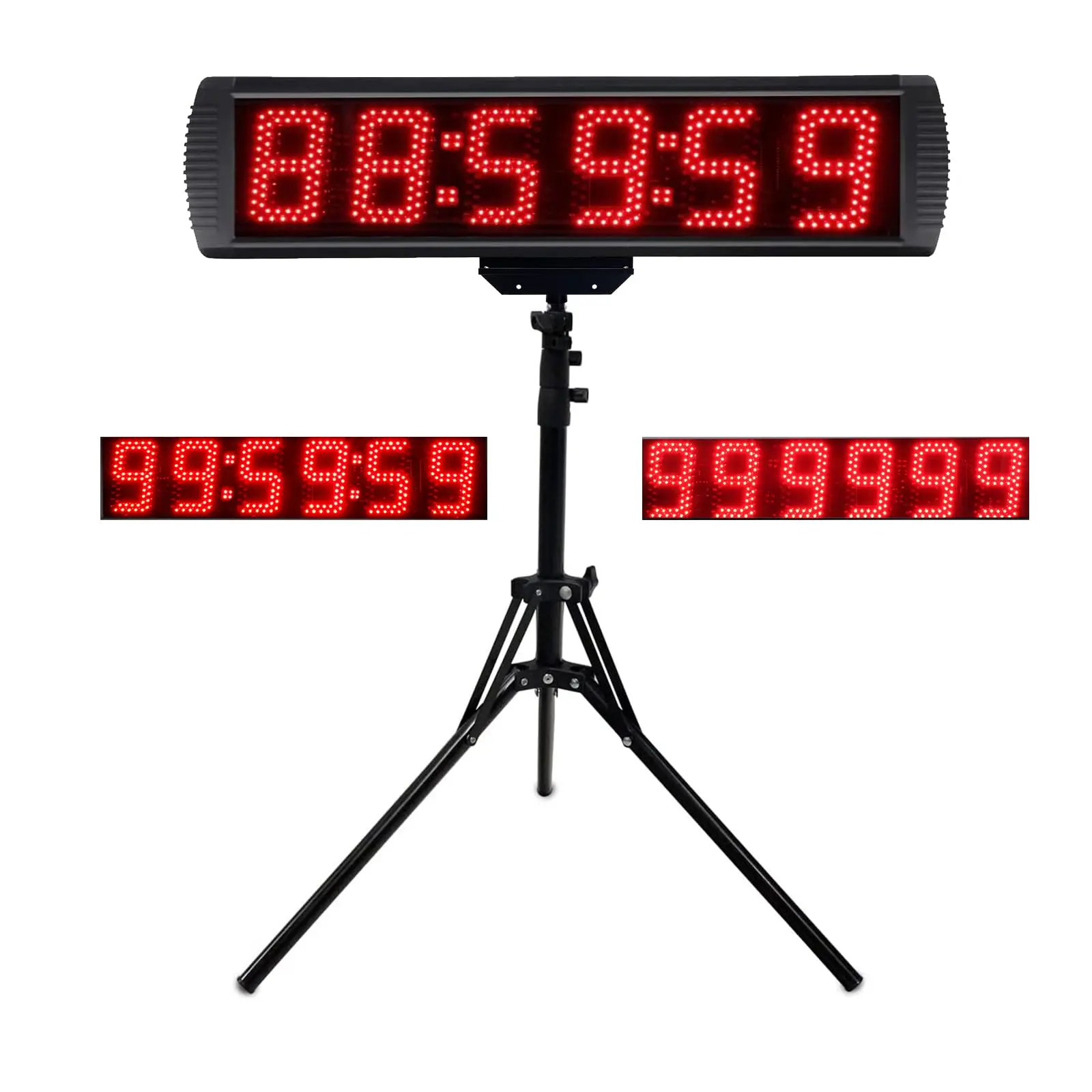 Large LED Race Clock with Tripod Timer & Counter, Remote Control, Adjustable Brightness Race Timer