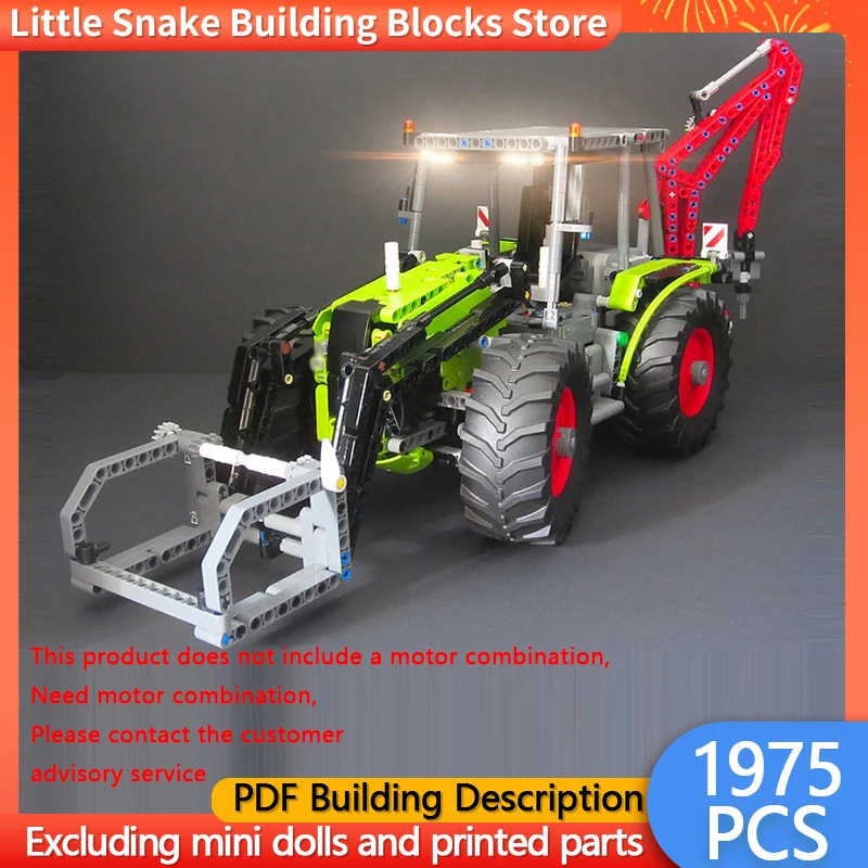 City Car Model MOC Building Bricks Classic Backhoe Loader C Model Modular Technology Children Holiday Gifts Assemble Toys Suit