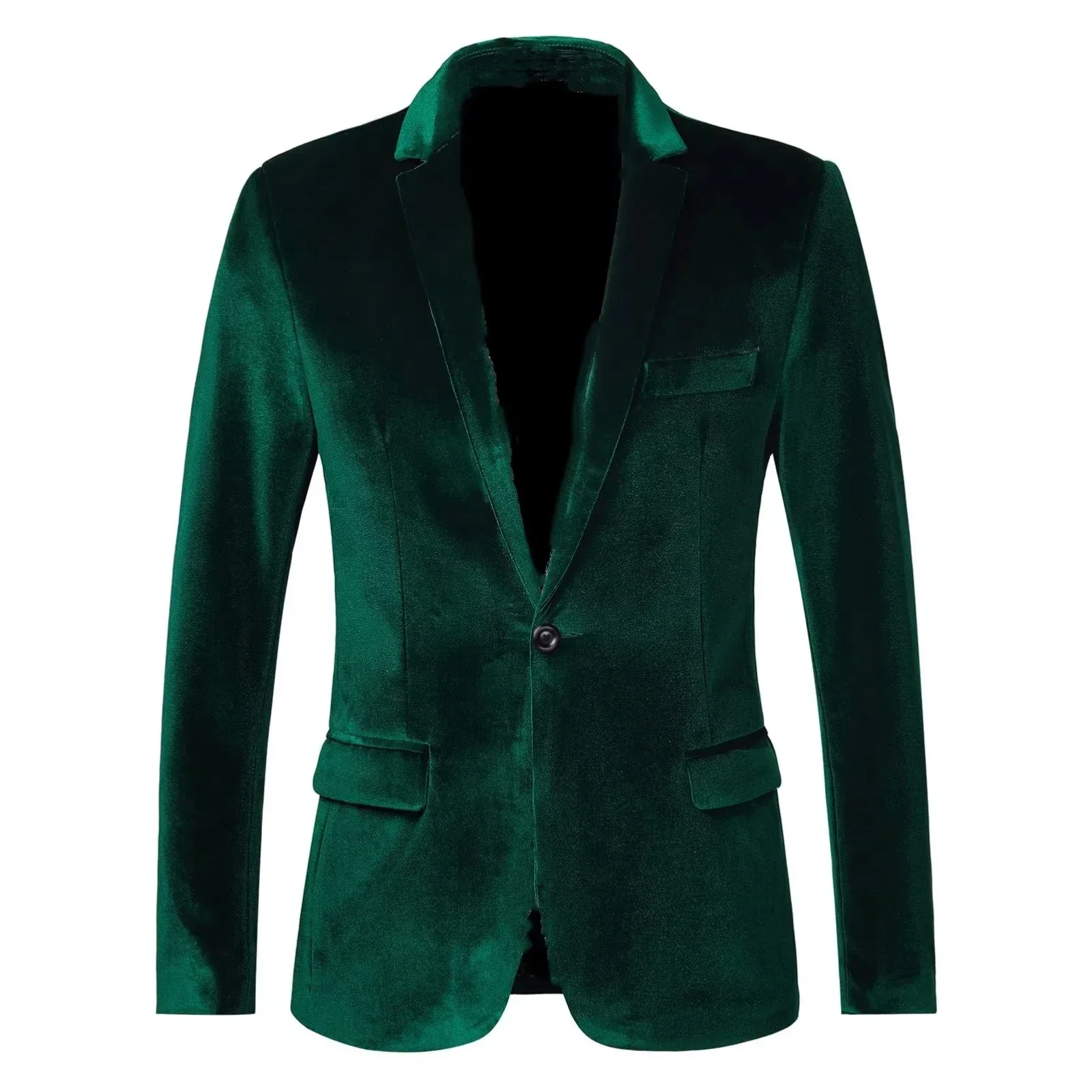

Men's Velvet Tuxedo Suit Notch Lapel Single Blazer One Button Formal Men's Costume High Quality for Evening Parties And Weddings