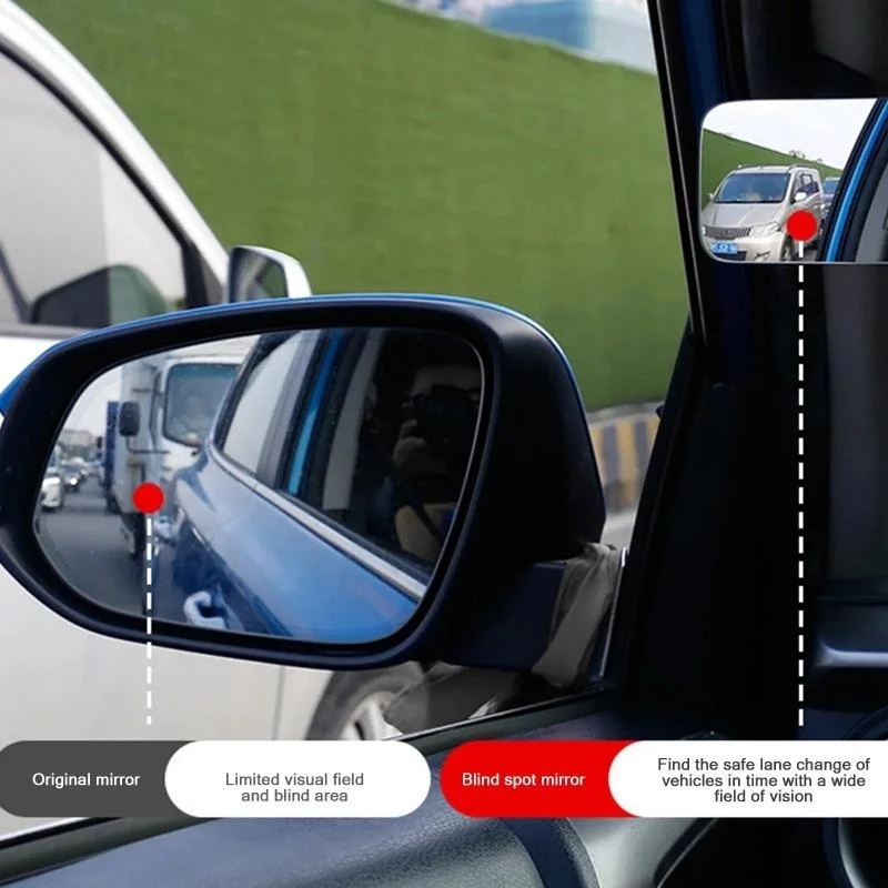 Car Rear View Mirror Wheel Blind Spot Small Round Mirror 360 Degree Adjustable Additional Car Mirrors Auxiliary Auto Mirror