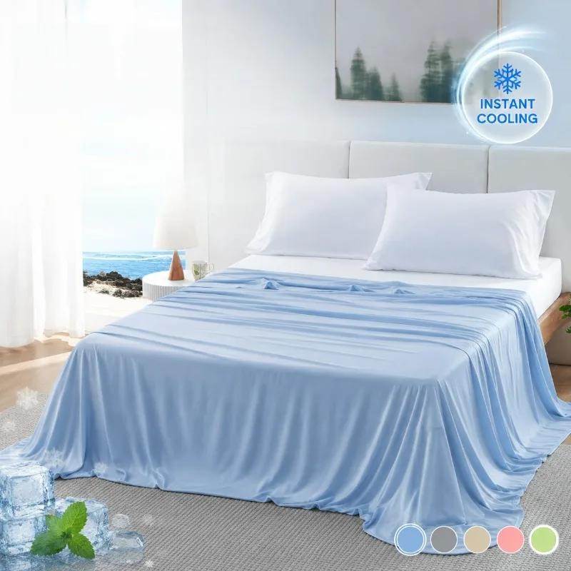 Summer Cooling Blanket for Hot Sleepers Breathable Ice Silk Air Conditioning Throw Bed Cover Lightweight Soft Cold Thin Blankets