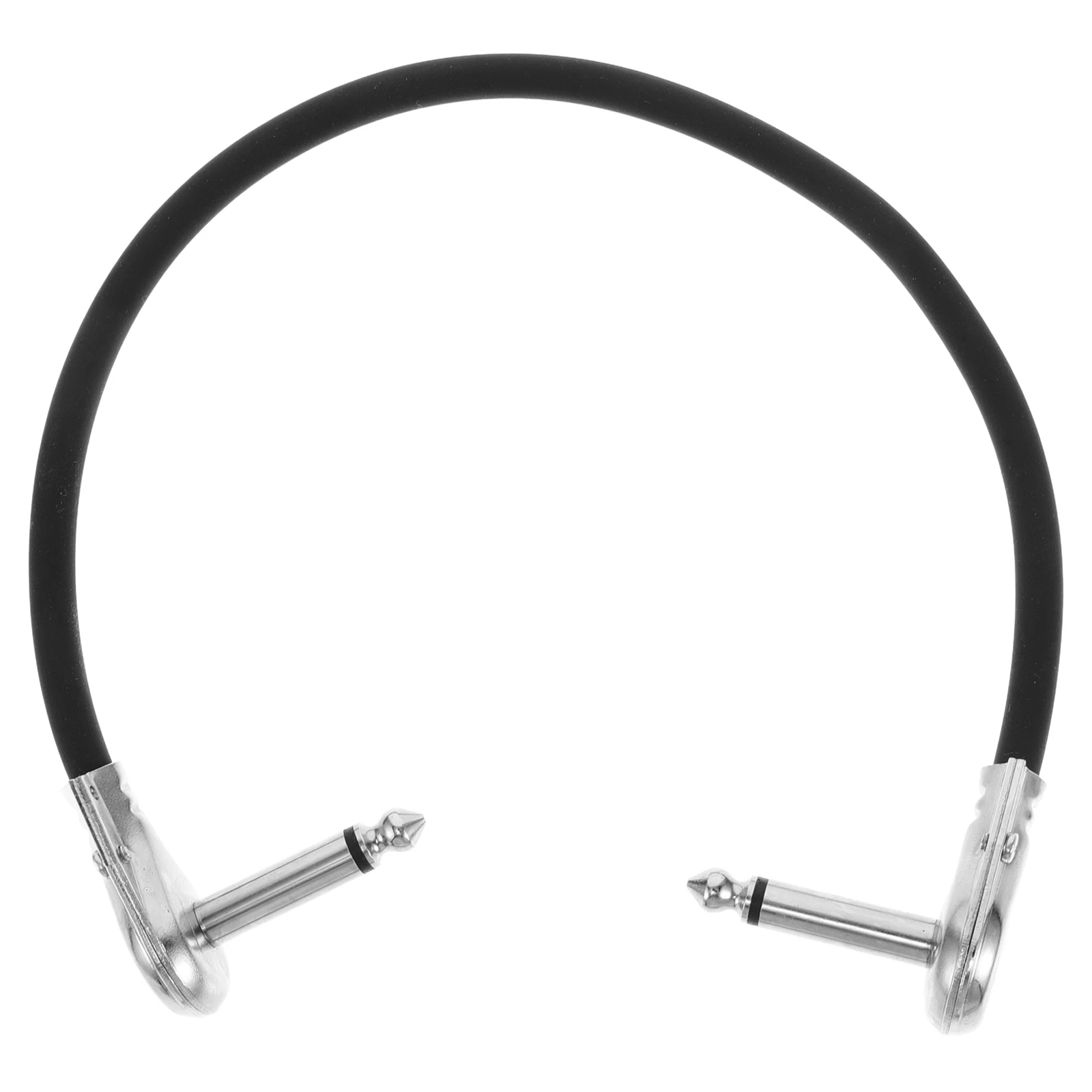 

Electric Guitar Cable 6.5Mm Right Angle Flat Head Patch Cable Noise Reduction Brass Wire Stable Performance For Pedal Board Amp