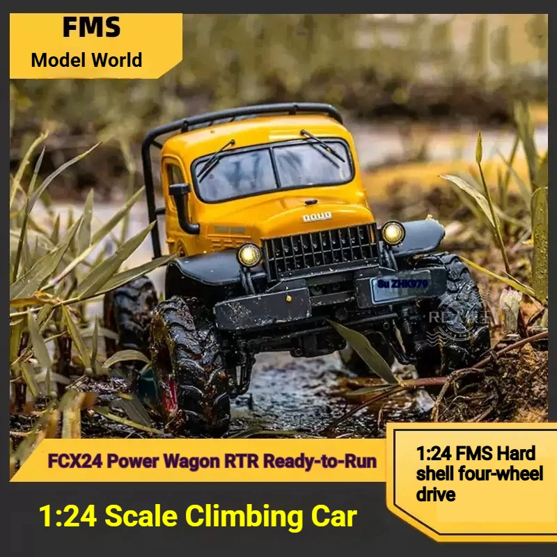 FMS 1/24 Odd Simulation Half Card FCX24 Wagon Remote Control Electric climbing car Hard Shell Four-wheel Drive Model Over 14+