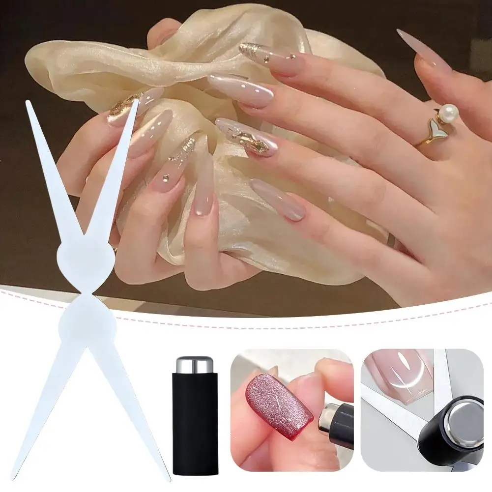 Outil de Nail Art magnétique multifonction français 2 en 1, ligne 3D, chat, avec fer, nouveaux aimants cylindriques puissants, conception demi-lune, outil de bricolage