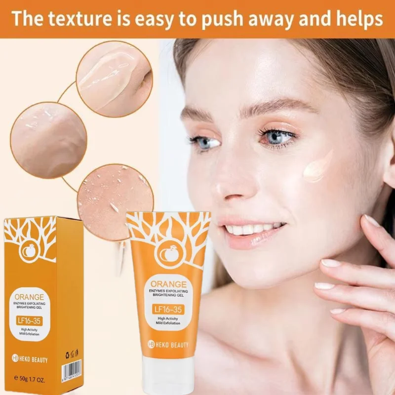 جل تقشير برتقالي Lf16-35 جل عالي النشط لتفتيح البشرة وتنظيف المسام بلطف وملمس ناعم يقلل من خشونة تقشير البشرة