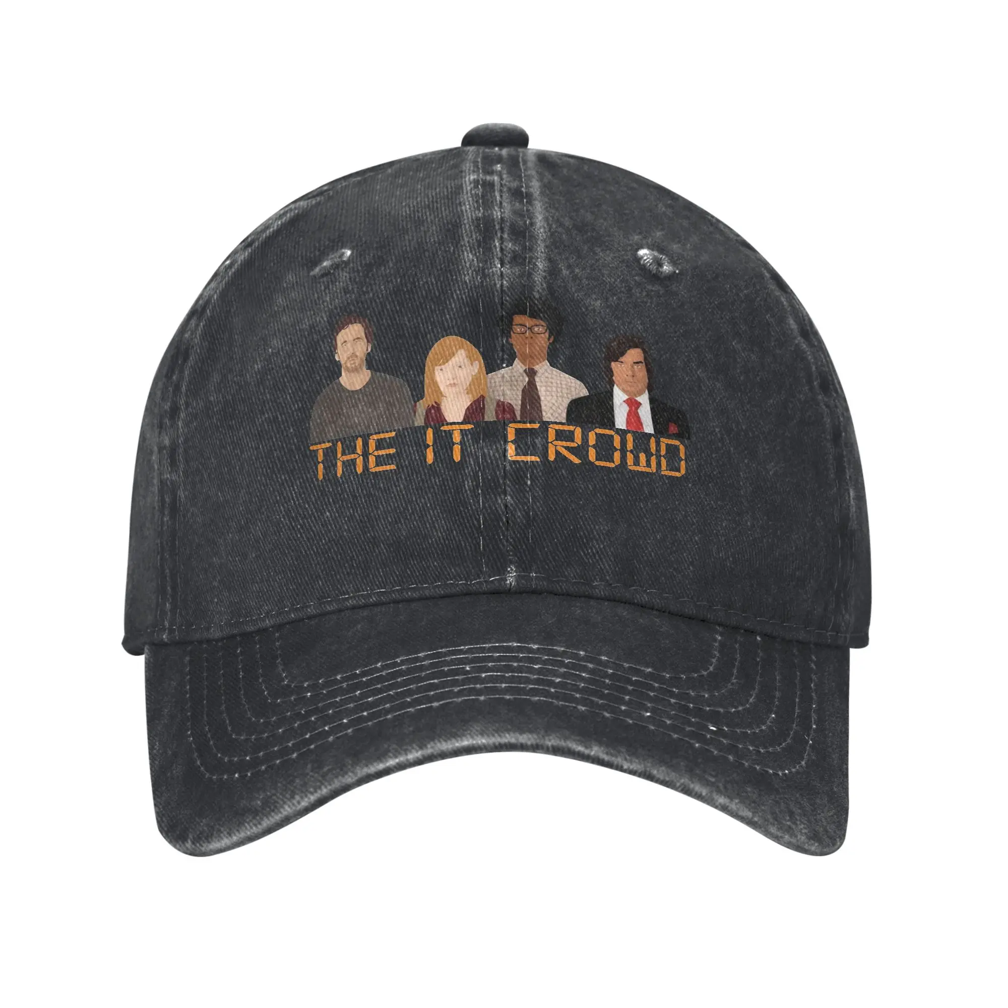 The IT Crowd Men Women Baseball Caps  Distressed Denim Washed Caps Hat Retro Outdoor Activities  Gift Sun Cap