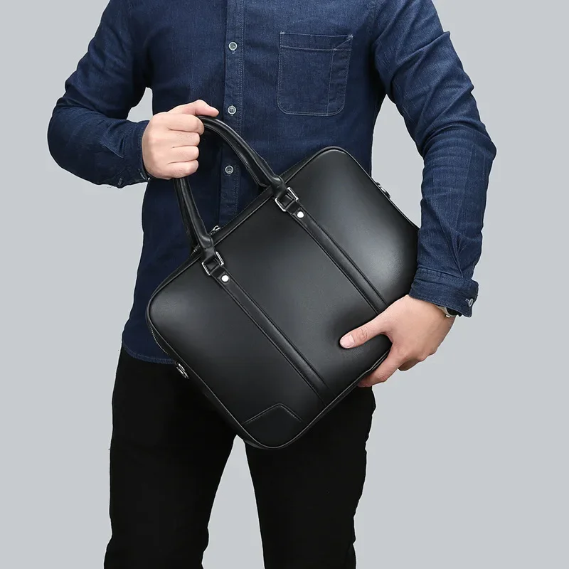 2024 Nieuwe Luxe Lederen Zakelijke Heren Aktetas Mannelijke Mode Schoudertas Mannen Messenger Bag Jongen Casual Draagtassen