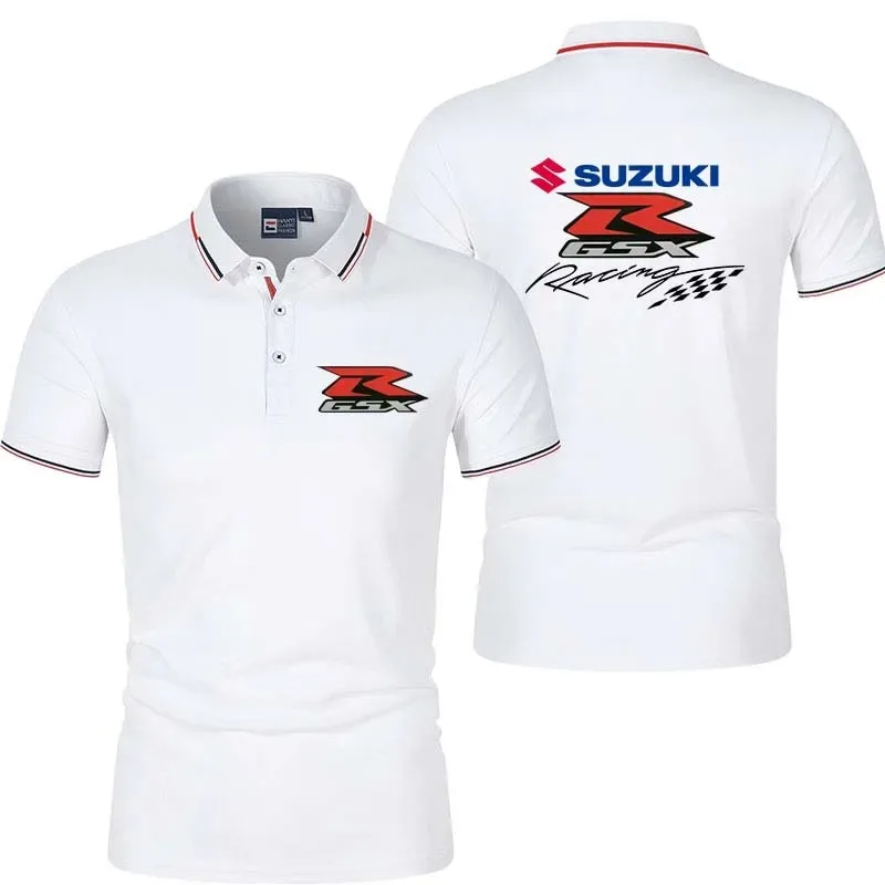 Men's Suzuki GSX R Logo Pattern Button-Down Polo Shirt 2026 Competition Edition Motorcycle Racing Team Uniform Outdoor Sports