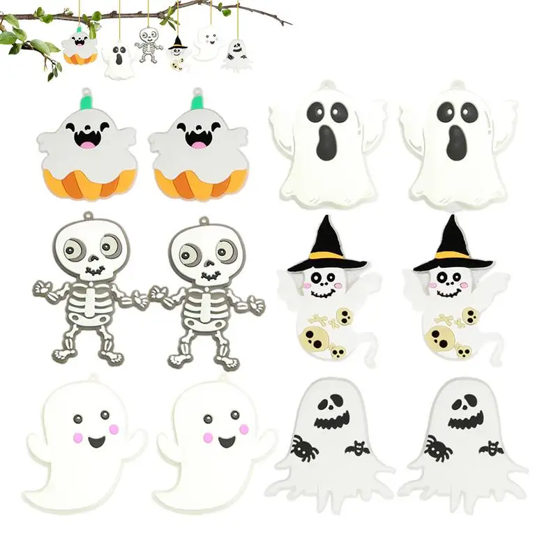 Ghost Ornament Halloween Ghosts Ornaments With Rope 12PCS Halloween Door Hanger Sign For Window Wall Trees Outdoor Home