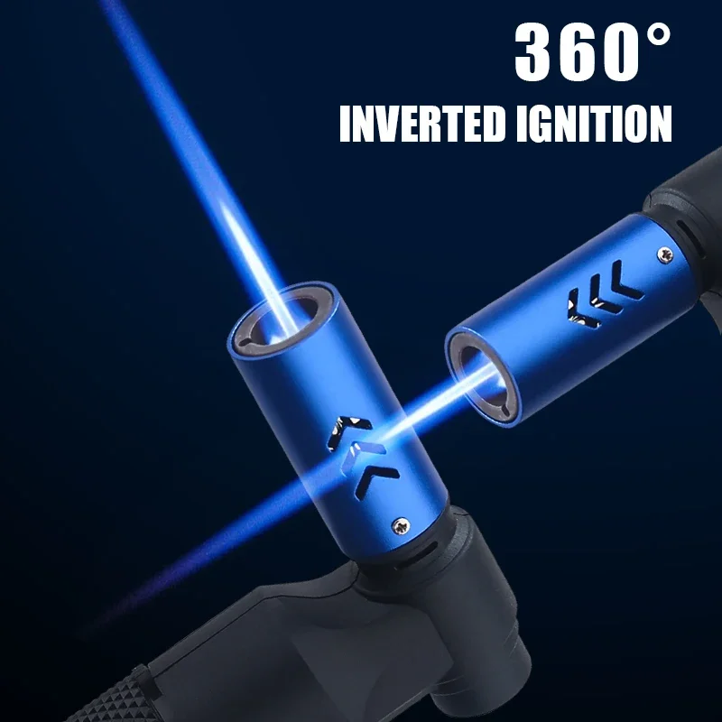 2024 Honest Gun Strong Windproof Blue Flame Cigar Adjustment  Spray Gun 1300 ° Outdoor Camping Stylish Torch Lighter Gadgets