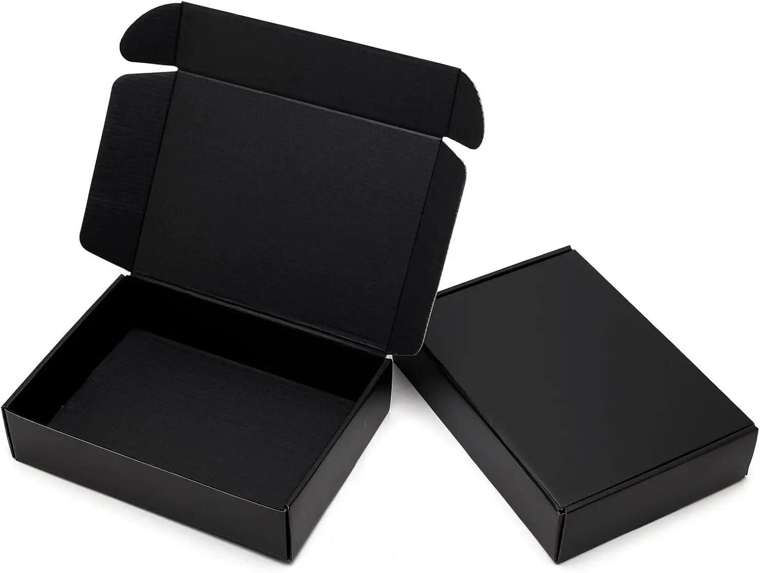 

9x6.5x2 Inches Black Corrugated Cardboard Mailing Boxes, 25 Pack for Small Business Packaging Supplies