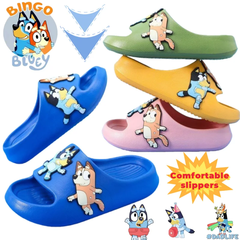 

Bluey Bingo Socks Stripe Anime merchandise Fashionable and Personalized Slippers Soft and Comfortable Summer Wearable Flip-Flops