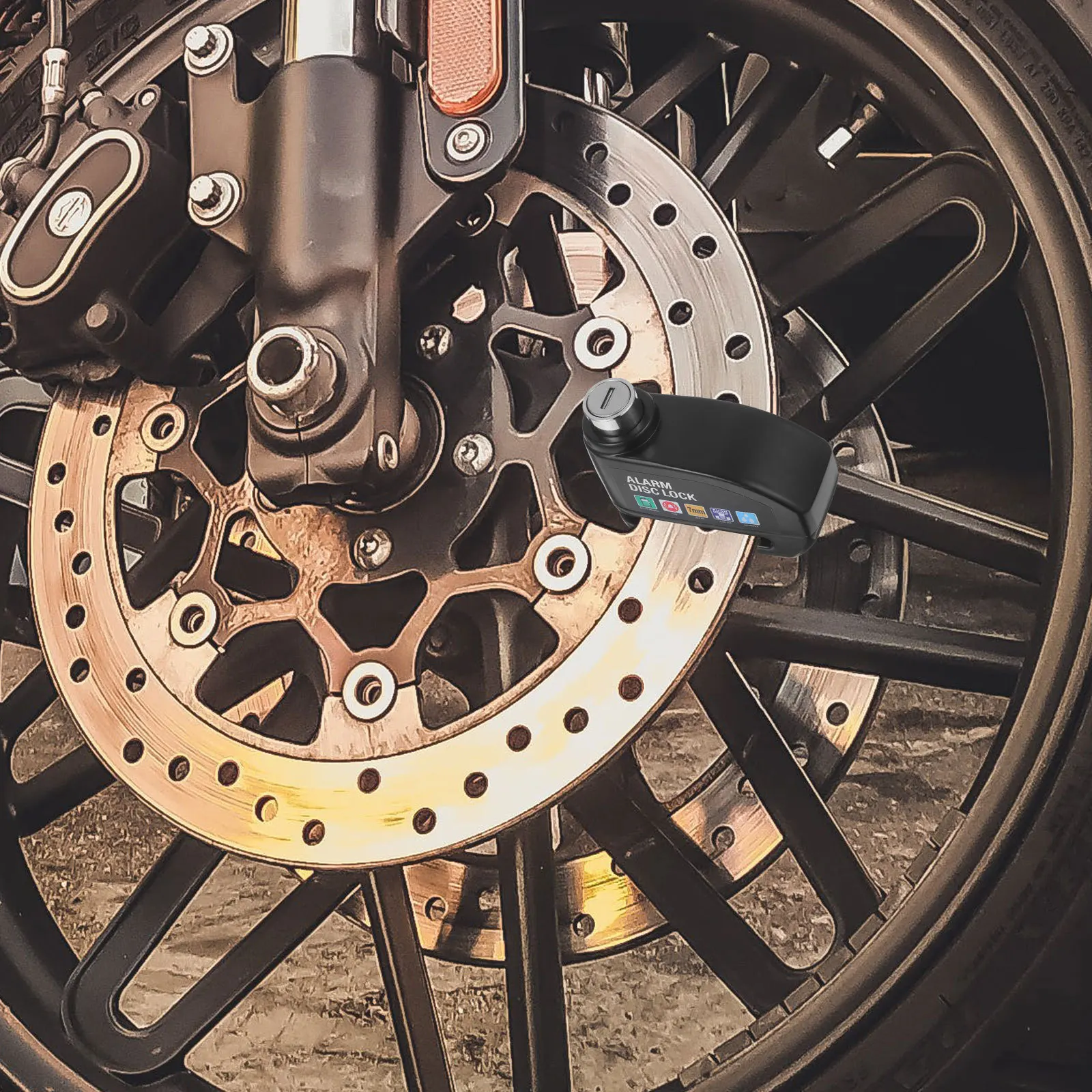 

1Set Motorcycle Alarm Disc Brake Lock High Strength Material Easy Install Disc Brake Lock Dirt Bike Accessories