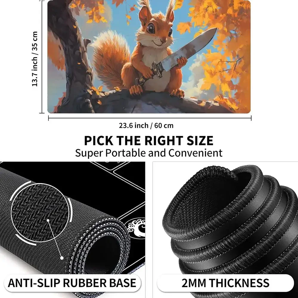 Kawaii لطيف السنجاب ماوس الوسادة الخيال تحت عنوان ل MTG TCG الألعاب Playmat لعبة اللعب حصيرة مبارزة منصات المبتدئين بطاقة Battles DIY بها بنفسك