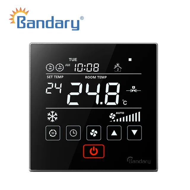 

220V Bandary FC261C modbus programmable 3-speed fan coil large touch screen room thermostat