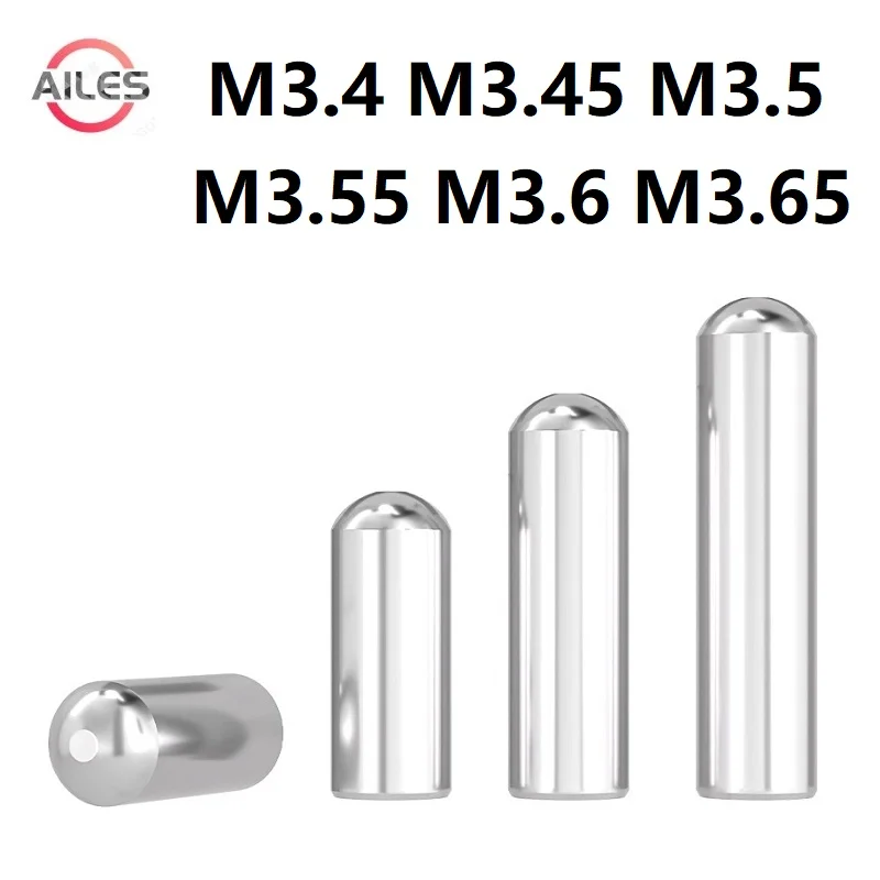 

Stainless Steel M3.4 M3.45 M3.5 M3.55 M3.6 Solid Cylindrical Pin Round Head Locating Dowel Ball Head Needle Roller Thimble