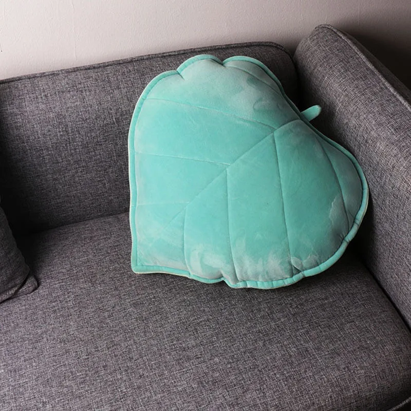 

Nordic Plush Leaf Shape Stuffed Throw Pillow for Sofa Big 3D Leaves Plushie Cushion Ins Style Solid Color Pillows Decorate Home