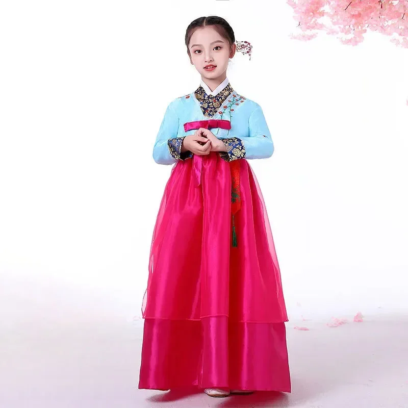 Новые детские летние ханбок для девочек, корейские традиционные костюмы в Корейском стиле, танцевальные костюмы для девочек, костюмы для хора