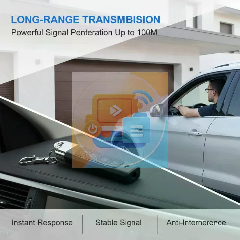 433MHz RF Clone Copy Remote Control Garage Gate Door Opener Remote Key Duplicator, Wireless Transmitter for Home Access Control