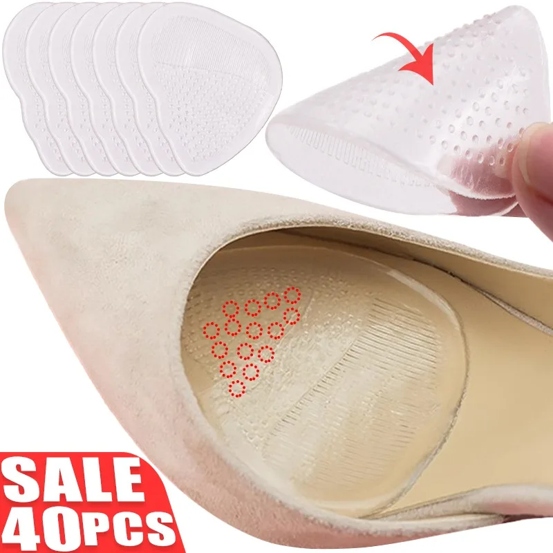 Antiskid Forefoot Pad Soft Gel Transparent Invisible Half Insoles High Heels Pain Relief Forefoot Cushion Non-slip Shoes Pads