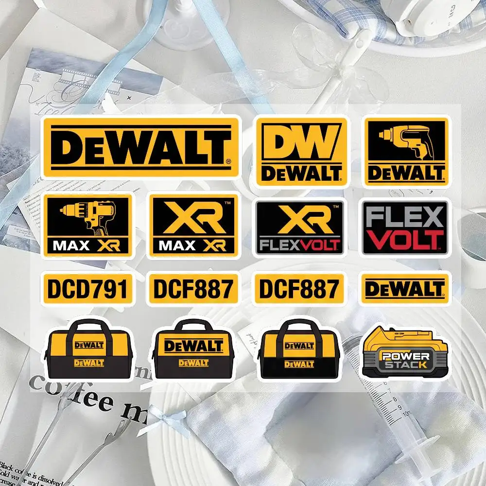 Autocollants réfléchissants pour moto DEWALT, avertissement de sécurité 3M pour la nuit dans l'obscurité, pour casques de scooter
