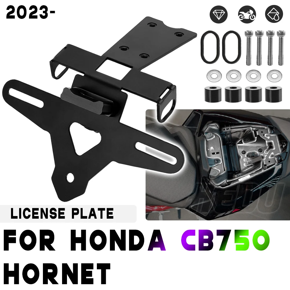 For Honda CB750 CB 750 Hornet 2023 Motorcycle Accessories Rear Tail Tidy License Plate Holder License Plate Frame With LED Light