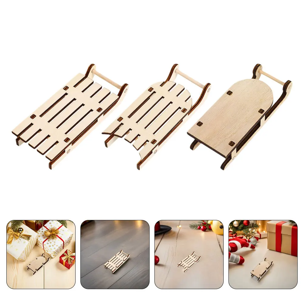 

18Pcs Handcrafted Miniature Wood Sleigh Ornament Unpainted Christmas Sled Decor for DIY Festive Tree Hanging Mini Sled Ornament