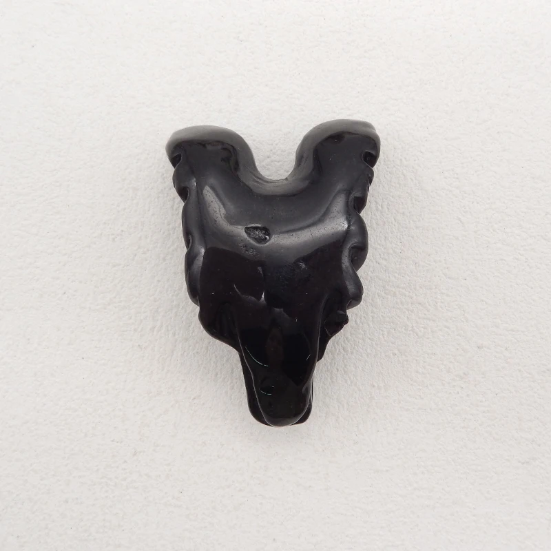 Hot Natuursteen Obsidiaan Handgemaakte Big Size Wolf Hoofd Mode Hanger Kraal Ketting Accessoires 67X43X25Mm 63.2G