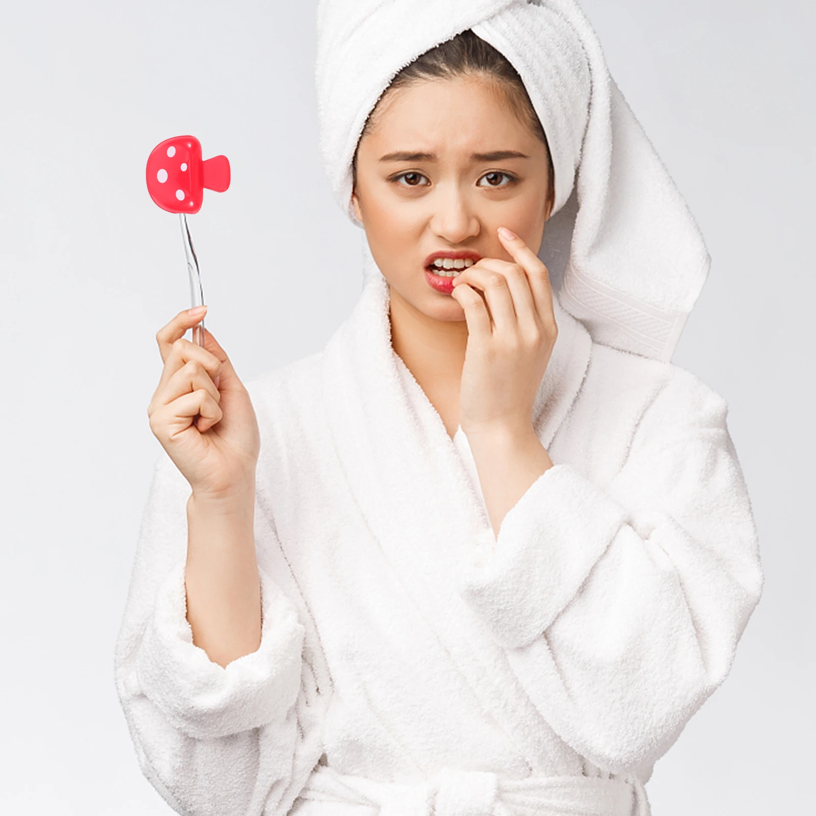 

4pcs Travel Toothbrush Protective Cover Portable Dustproof Plastic Clip Case Mushroom Shaped Red Color Holder Toothbrush Box